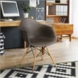 Furniture of America Ashton Plastic Dining Arm Chair in Brown (Set of 2)