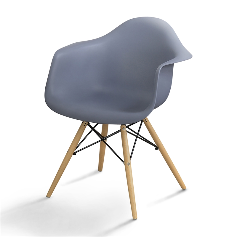 Furniture of America Ashton Plastic Dining Arm Chair in Gray (Set of 2)