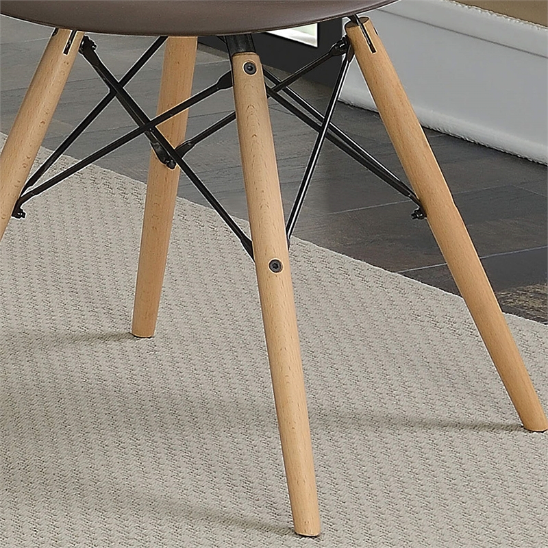 Furniture of America Ashton Plastic Dining Side Chair in Brown (Set of 2)