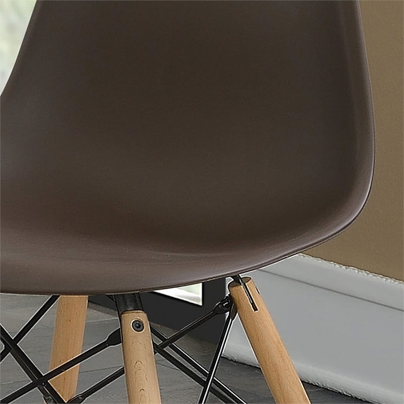 Furniture of America Ashton Plastic Dining Side Chair in Brown (Set of 2)