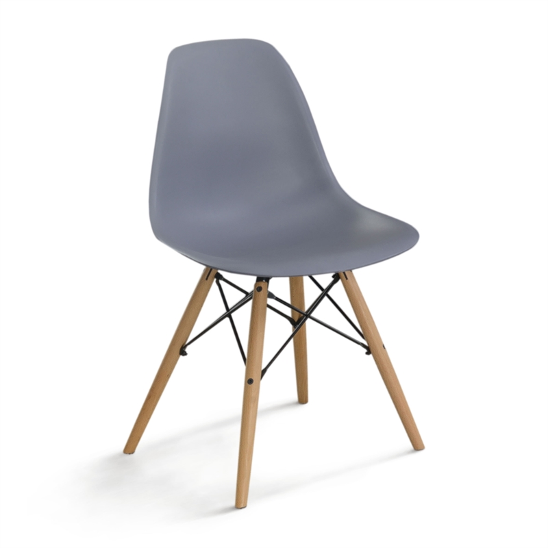 Furniture of America Ashton Plastic Dining Side Chair in Gray (Set of 2)