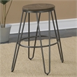 Furniture of America Mandy Metal Bar Stool in Silver Gun Metal (Set of 2)