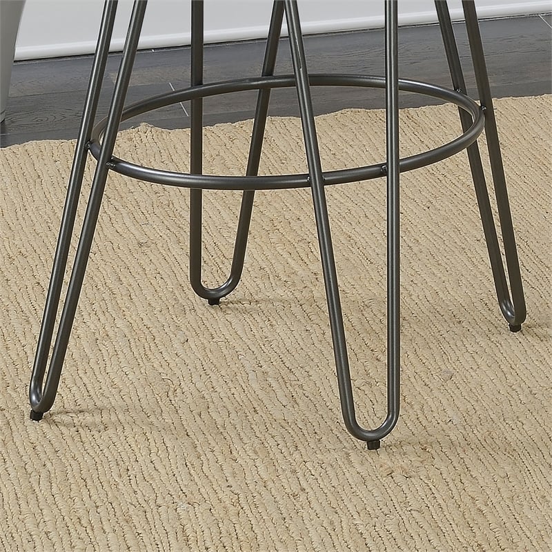 Furniture of America Mandy Metal Bar Stool in Silver Gun Metal (Set of 2)