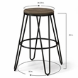 Furniture of America Mandy Metal Bar Stool in Silver Gun Metal (Set of 2)