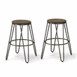 Furniture of America Mandy Metal Bar Stool in Silver Gun Metal (Set of 2)