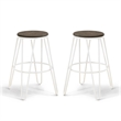 Furniture of America Mandy Metal Bar Stool in White (Set of 2)