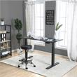 Furniture of America Seantay Metal Adjustable Long Desk with USB in Black