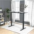 Furniture of America Seantay Metal Adjustable Long Desk with USB in Black