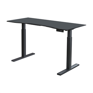 furniture of america seantay contemporary wood top adjustable standing desk in black