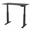 Furniture of America Seantay Metal Adjustable Long Desk with USB in Black