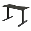Furniture of America Seantay Metal Adjustable Long Desk with USB in Black