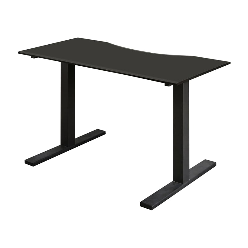 Furniture of America Seantay Metal Adjustable Short Desk with USB in Black