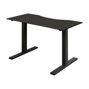 Furniture of America Seantay Metal Adjustable Short Desk with USB in Black