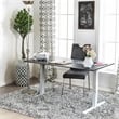 Furniture of America Seantay Metal Adjustable Long Desk with USB in Gray