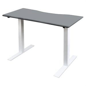 Furniture of America Seantay Metal Adjustable Short Desk with USB in Gray