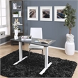 Furniture of America Seantay Metal Adjustable Short Desk with USB in Gray