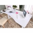 Furniture of America Seantay Metal Adjustable Short Desk with USB in White
