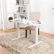 Furniture of America Seantay Metal Adjustable Short Desk with USB in White