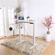 Furniture of America Seantay Metal Adjustable Short Desk with USB in White