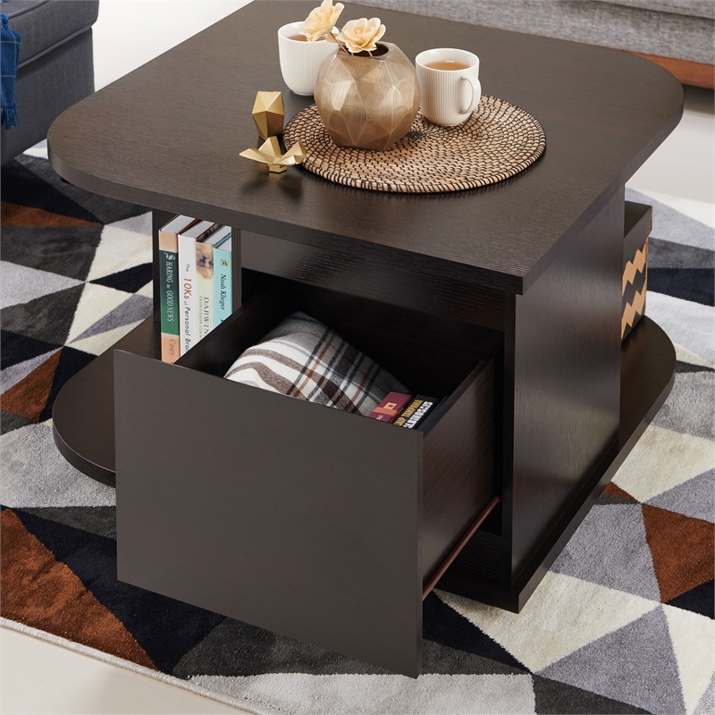 Furniture of America Adona Modern Wood Storage Coffee Table in Cappuccino