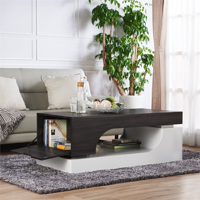 Furniture Of America Chana Coffee Table In Wenge And White