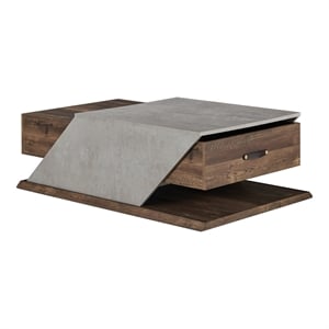 Furniture of America Menster Modern Wood Storage Coffee Table in Reclaimed Oak