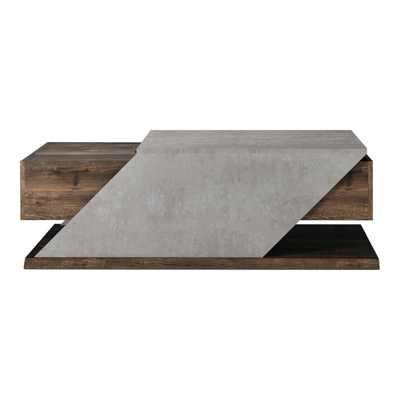 Furniture of America Menster Modern Wood Storage Coffee Table in Reclaimed Oak