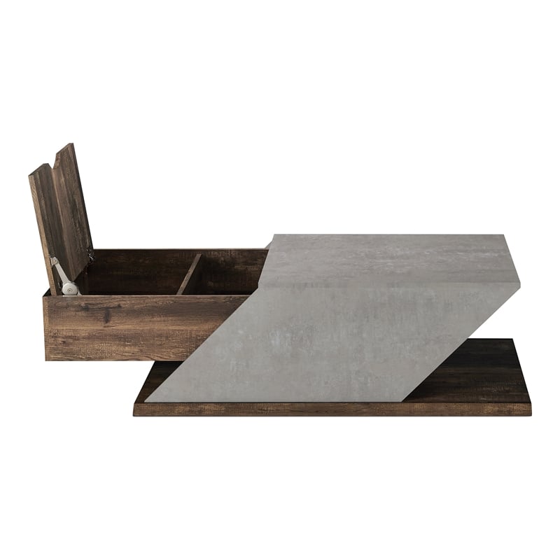 Furniture of America Menster Modern Wood Storage Coffee Table in Reclaimed Oak