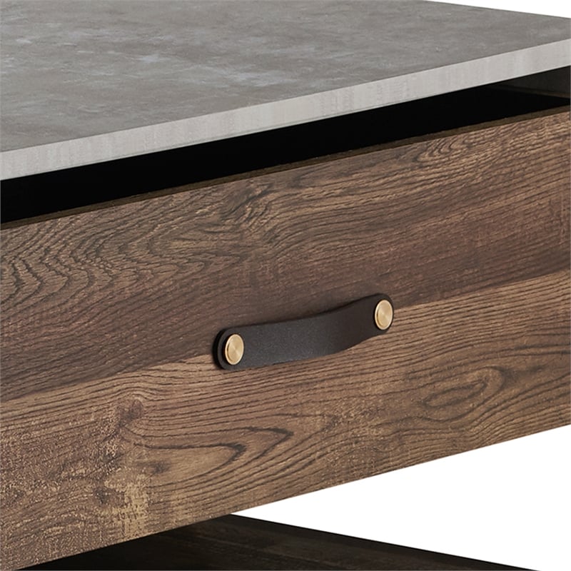 Furniture of America Menster Modern Wood Storage Coffee Table in Reclaimed Oak