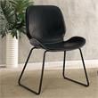 Furniture of America Shara Faux Leather Upholstered Accent Chair in Black