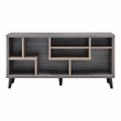 Furniture of America Nahmene Mid-Century Wood 7-Shelf TV Stand in Gray