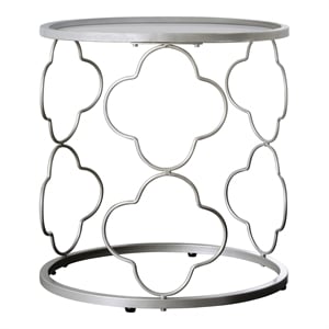 Furniture of America Nellie Transitional Metal End Table in Champagne Gold