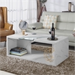 Furniture of America Lenu Contemporary Wood Storage Coffee Table in White