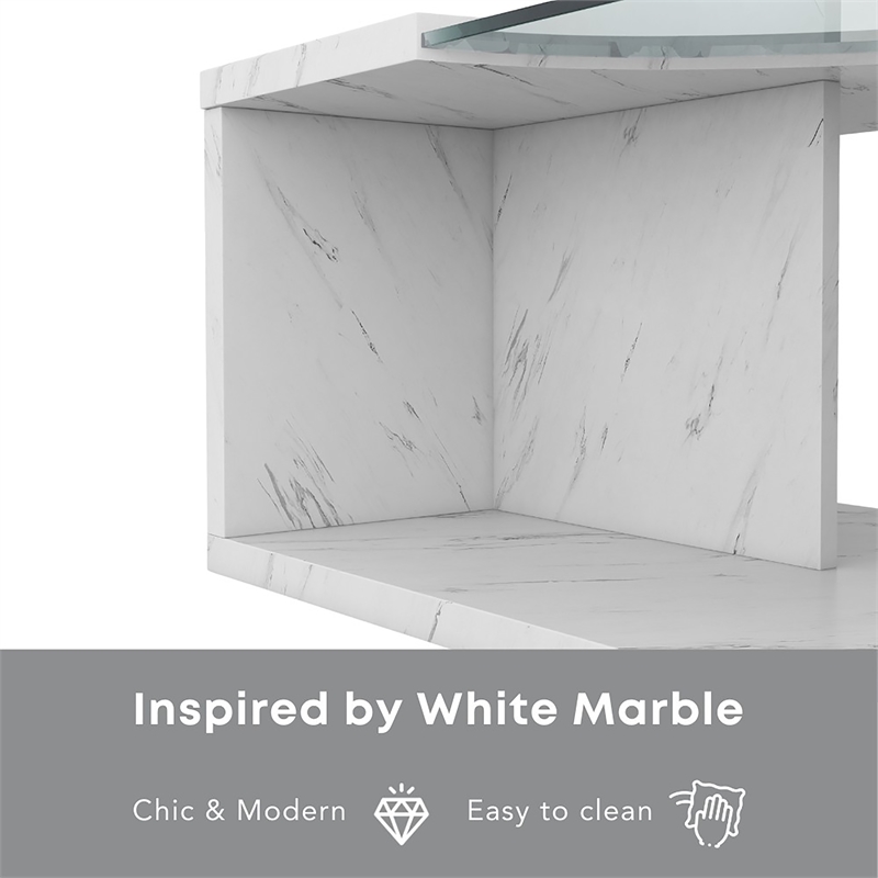 Furniture of America Lenu Contemporary Wood Storage Coffee Table in White