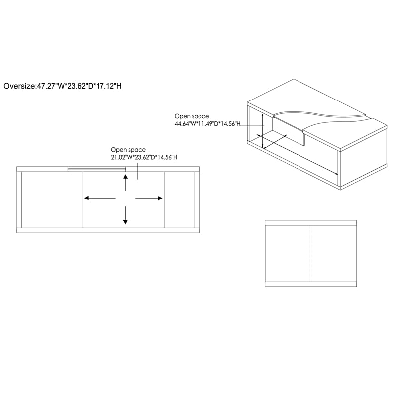 Furniture of America Lenu Contemporary Wood Storage Coffee Table in White