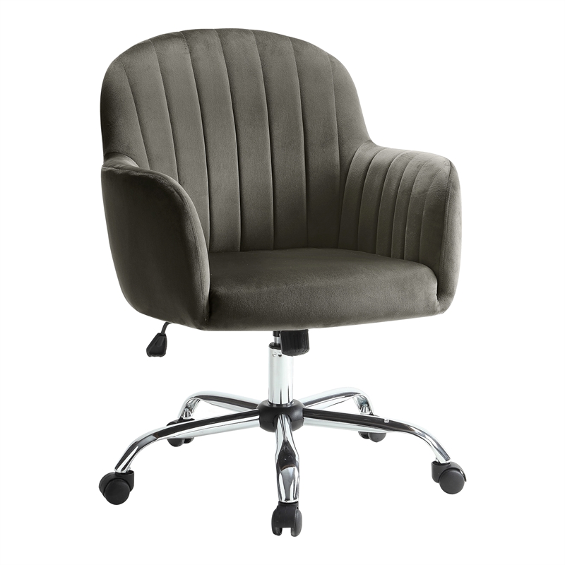 Furniture of America Allenton Fabric Adjustable Office Chair in Brown