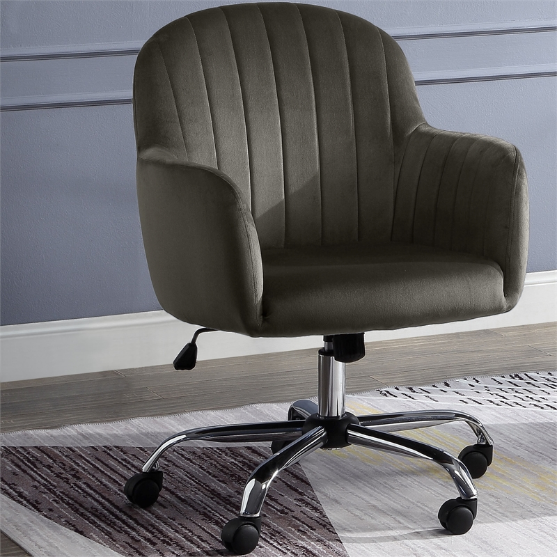 Furniture of America Allenton Fabric Adjustable Office Chair in Brown