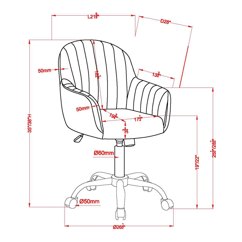 Furniture of America Allenton Fabric Adjustable Office Chair in Brown