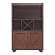 Furniture of America Glamdon Farmhouse Wood 4-Bottle Wine Rack in Vintage Walnut