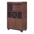 Furniture of America Glamdon Farmhouse Wood 4-Bottle Wine Rack in Vintage Walnut