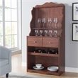 Furniture of America Hazleton Wood Multi-Storage Baker Rack in Vintage Walnut