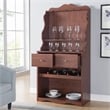 Furniture of America Hazleton Wood Multi-Storage Baker Rack in Vintage Walnut
