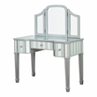 Furniture of America Aleana Contemporary Wood 3-Piece Vanity Set in Silver