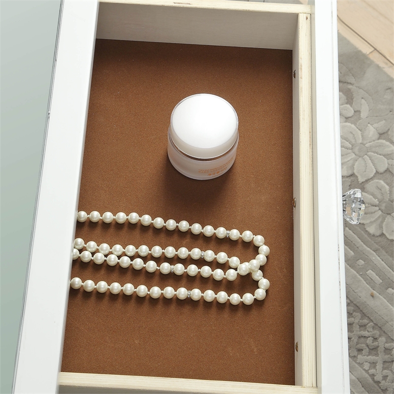 Furniture of America Aleana Contemporary Wood 3-Piece Vanity Set in White