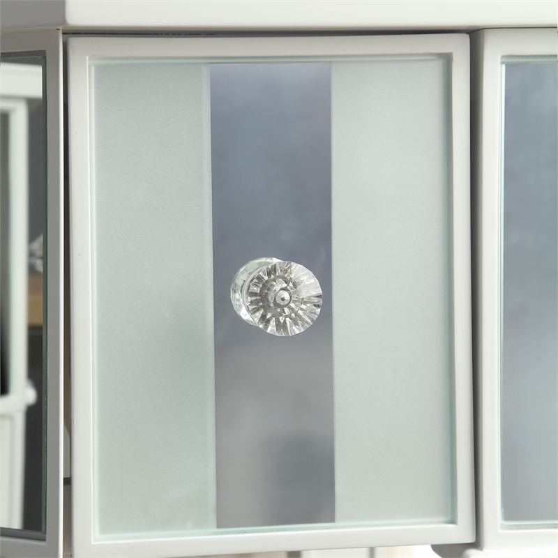 Furniture of America Aleana Contemporary Wood 3-Piece Vanity Set in White