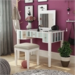 Furniture of America Modaz Wood Flip-Top 3-Piece Vanity Set in White