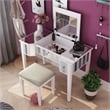 Furniture of America Modaz Wood Flip-Top 3-Piece Vanity Set in White