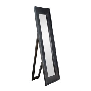 furniture of america manton contemporary wood standing mirror in black