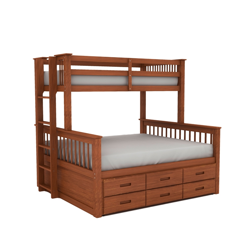 queen bunk bed with trundle