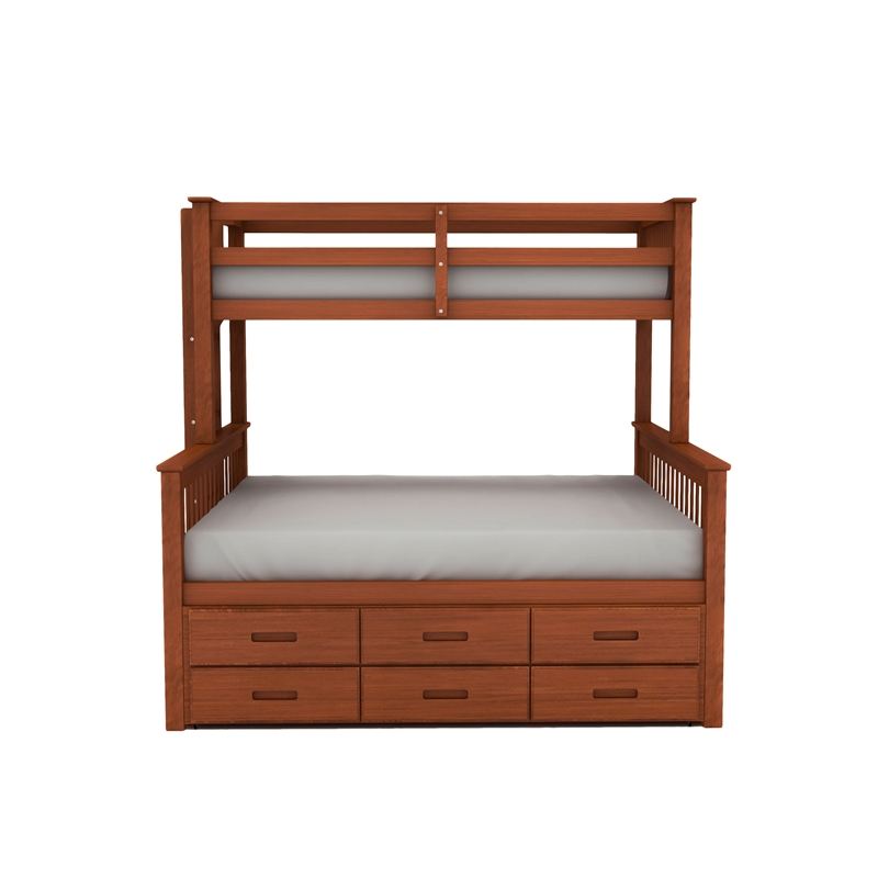 queen over queen bunk bed with trundle